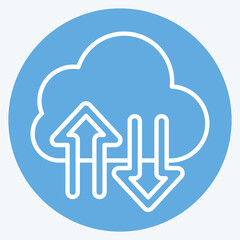 Icon Cloud Storage. related to Download symbol. blue eyes style. design editable