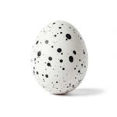 Speckled egg isolated on white background