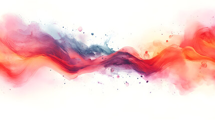Fototapeta premium Dynamic color waves dance across pure white background abstract art digital creation horizontal view