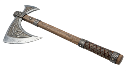 old axe isolated on white