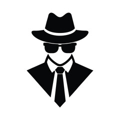 Anonymous Man in Suit and Hat Icon
