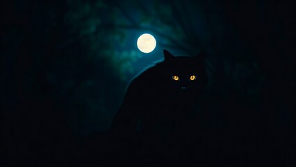 A Mysterious Cat Strolling at Night