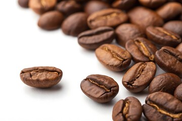 Obraz premium coffee beans isolated on white