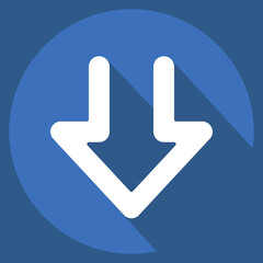 Icon Download 1. related to Download symbol. long shadow style. design editable