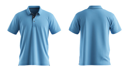 a light blue polo shirt isolated, transparent background