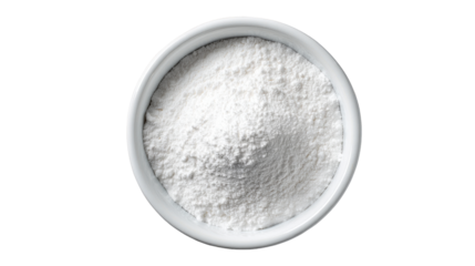 A bowl full of baking soda isolated, transparent background