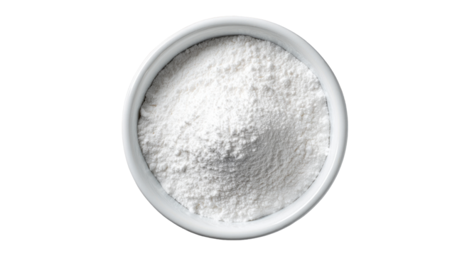A bowl full of baking soda isolated, transparent background