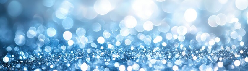 ** Sparkling Blue Bokeh Background with Glittering Light Effects for Festive and Elegant Designs..**