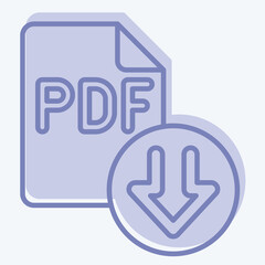 Obraz premium Icon PDF File. related to Download symbol. two tone style. design editable