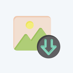 Icon Photo. related to Download symbol. flat style. design editable