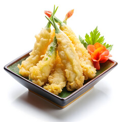 Isolated Crispy Tempura Cutout for Menu Layouts