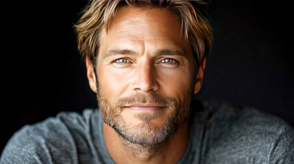 Obraz premium Portrait of a Handsome Man: Confident and Smiling