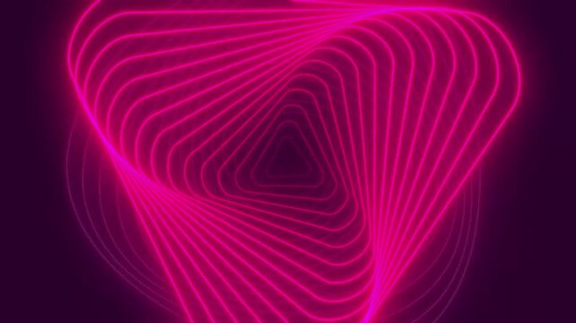 modern abstract bright pink triangle shape pattern on a dark background