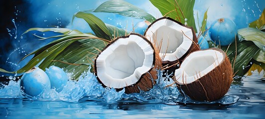 coconut in Delfts Blauw,ai generative