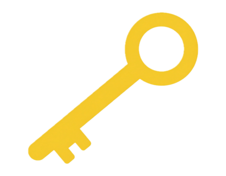 Cartoon Yellow Key Illustration - Powered by Adobe