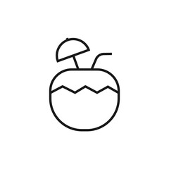 coconut drink linear icon