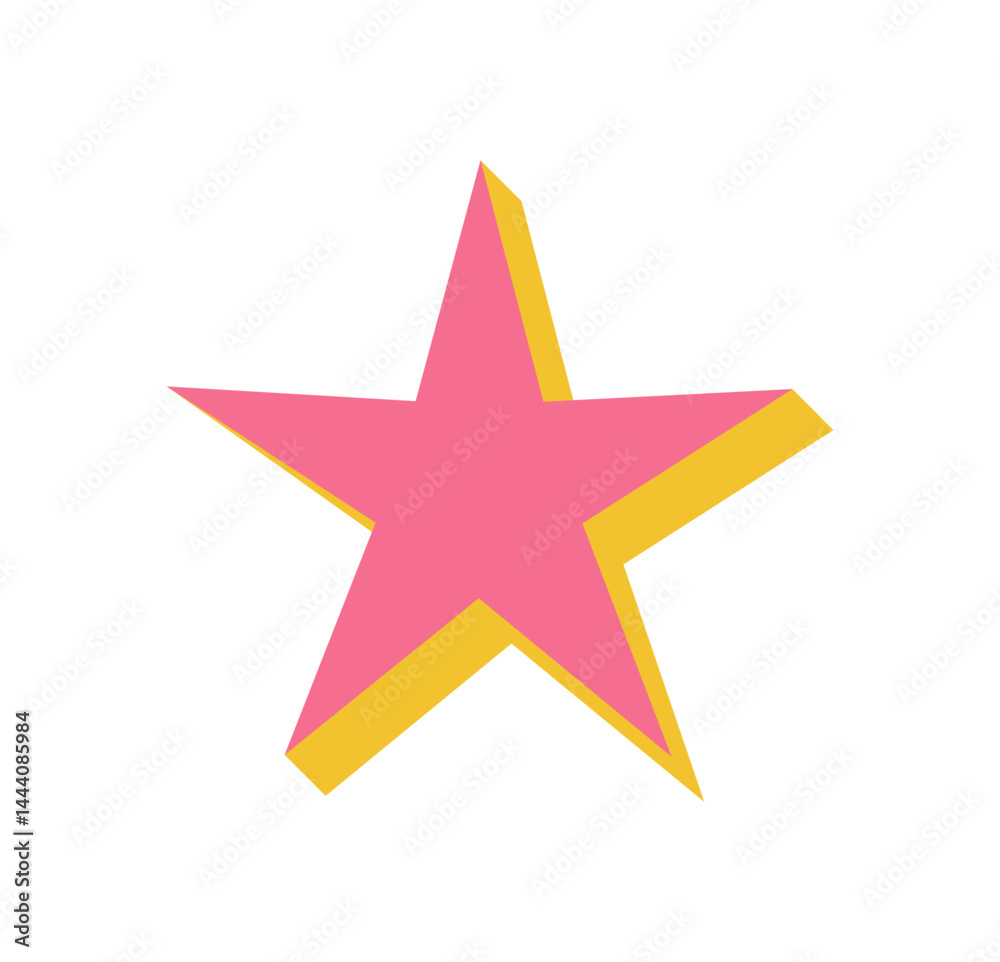 Wall mural bold star shape icon. modern symbol and element with flat style. abstract shape with shadow, graphic
