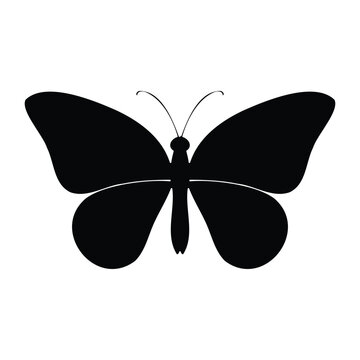 A silhouette bof a utterfly vector illustration showcases the beauty of this winged insect isolated on a white background, a perfect nature decoration