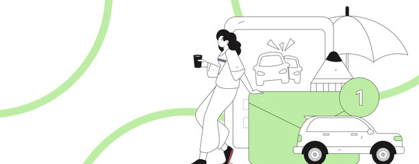 Buy insurance for car flat character vector concept operation illustration  © Lyn Lee