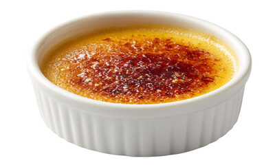 Creme brulee recipe custard dessert french food sweet caramelized sugar dish isolated on transparent background