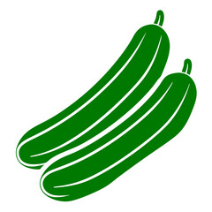 Fresh organic green vegetable Cucumber icon vector illustration on Transparent background PNG image