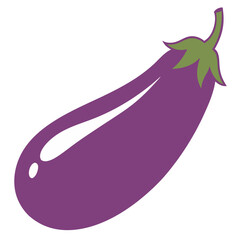 Purple Eggplant Clipart Icon Vector Illustration on Transparent Background PNG Image