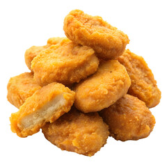 Chicken Nuggets Isolated on White with Crispy Texture