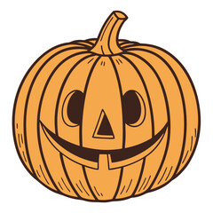 Organic Pumpkin Vegetable Icon in Flat Design Healthy Food Beneficial Vegetables Icon Vector Illustration on Transparent Background PNG Image