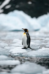 Naklejka premium Penguin on ice floe