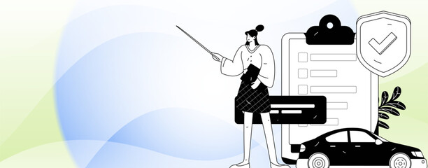 Buy insurance for car flat character vector concept operation illustration  © Lyn Lee