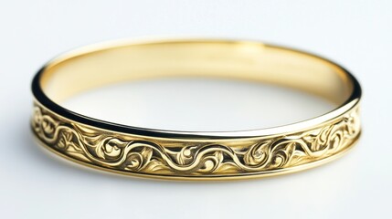 Elegant gold ring with intricate filigree design