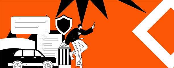 Buy insurance for car flat character vector concept operation illustration  © Lyn Lee