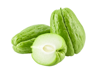 Chayote, isolated on transparent background, high quality photo
