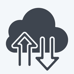 Icon Cloud Storage. related to Download symbol. glyph style. design editable