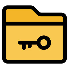 Folder Key Icon Element For Design