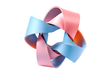 Abstract 3d render geometric shapes isolated on transparent background
