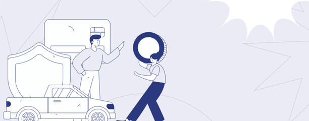 Buy insurance for car flat character vector concept operation illustration  © Lyn Lee