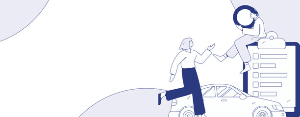 Buy insurance for car flat character vector concept operation illustration  © Lyn Lee