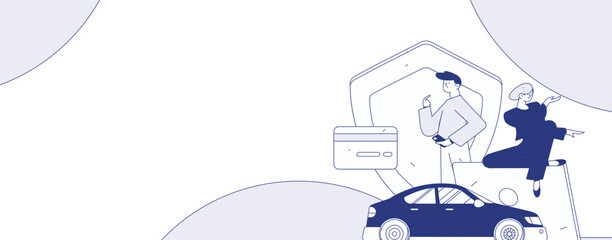 Buy insurance for car flat character vector concept operation illustration  © Lyn Lee
