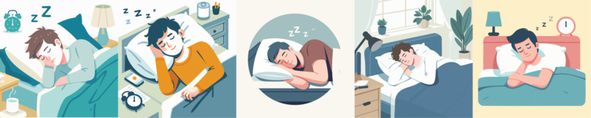 Vector of sleeping man