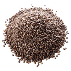 Healthy Chia Seeds on White Backdrop Cutout for Packaging Design