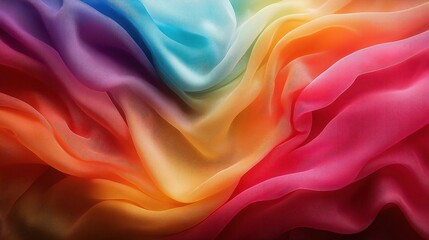 Obraz premium Abstract rainbow-colored background with flowing silk cloth