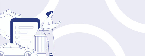 Buy insurance for car flat character vector concept operation illustration  © Lyn Lee