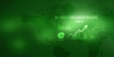 2d illustration Stock market online business concept. business Graph 