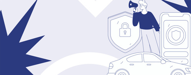 Buy insurance for car flat character vector concept operation illustration  © Lyn Lee