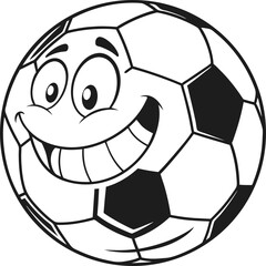 Obraz premium Happy Soccer Ball Mascot – Fun and Playful Cartoon Illustration