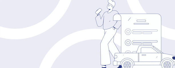 Buy insurance for car flat character vector concept operation illustration  © Lyn Lee