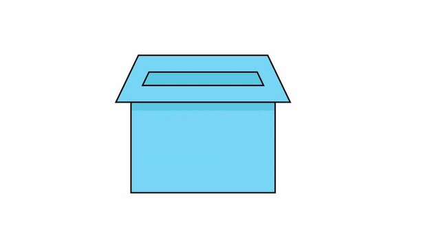 Recycling Box Icon Animation. 4k Animation With Alpha Channel And Transparent Background