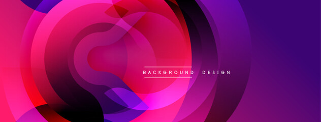 Abstract layers create vibrant, flowing composition. Pink, purple hues dominate design, offering modern aesthetic.