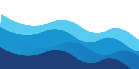 Fototapeta premium Seamless sea waves layered vector background. Blue ocean waves. Water wave pattern design.eps10